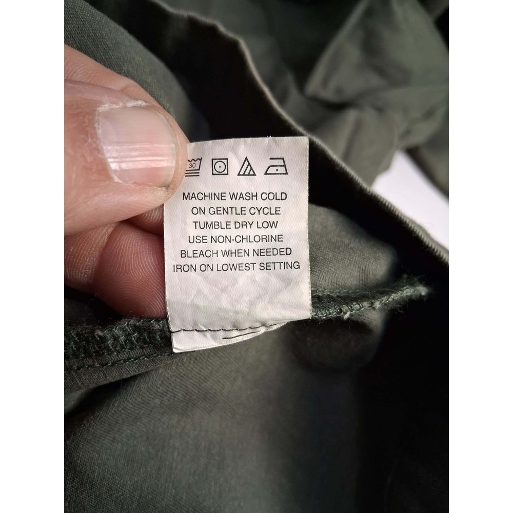 Kendall Kylie Utility Shirt Jacket Green Cotton Size L Button Front Long Sleeve‎ - Picture 5 of 8